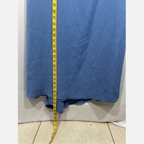 NWD $468 Tadashi Shoji‎ [ 14 ] Sequin Lace Long Sleeve Crepe Gown Cadet Blue - Picture 9 of 16